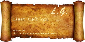 Liszt György névjegykártya